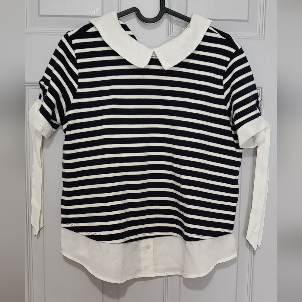Blue and white dress shirt